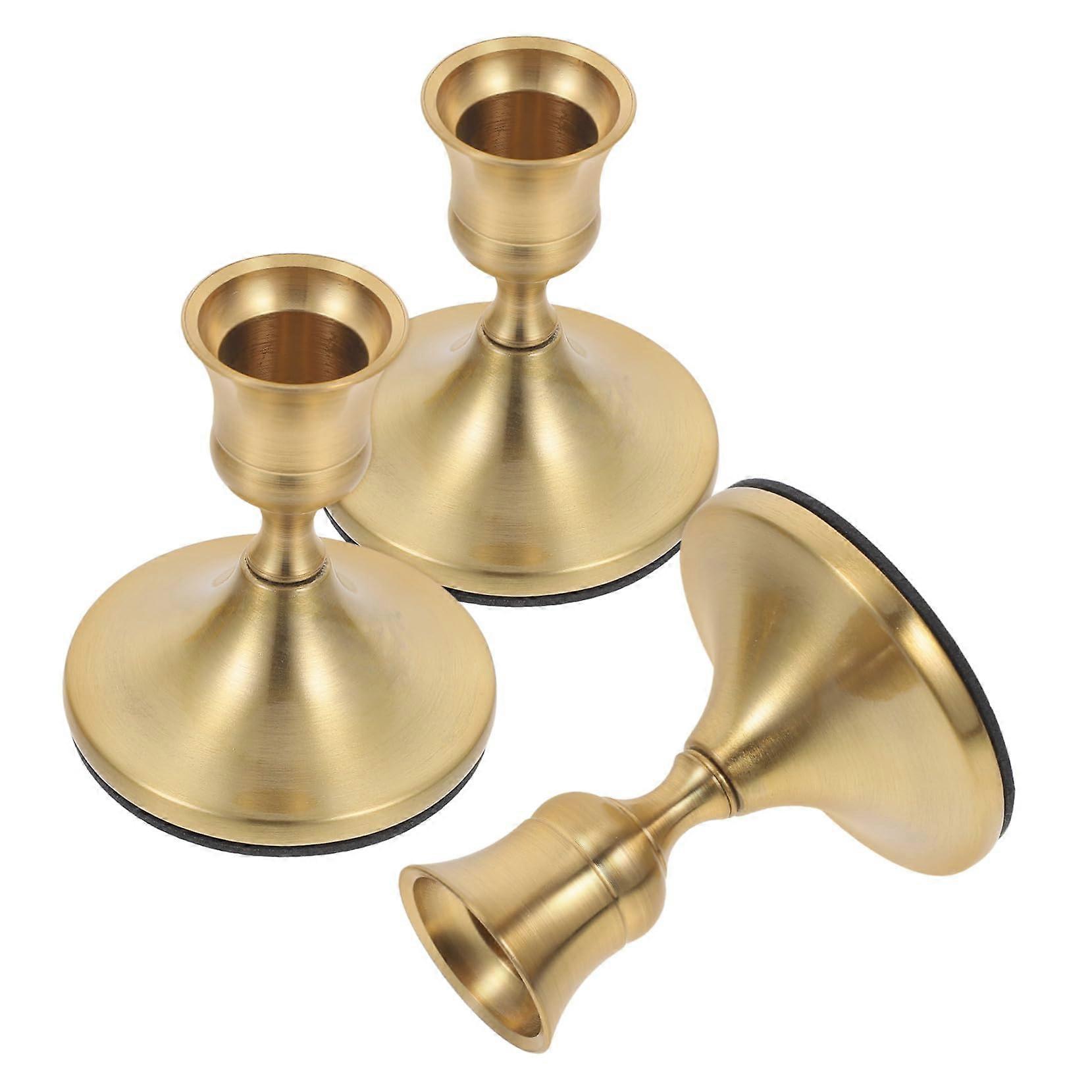 Vintage Metal Candle Holders Set of 3, Retro Taper Stand for Table Decoration Centerpiece