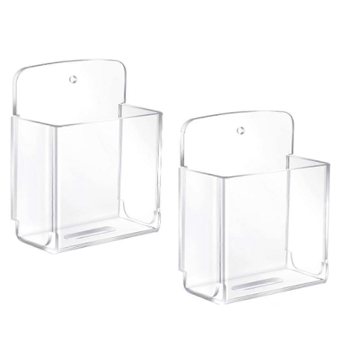 2Pack Acrylic Remote Control Holder Adhesive Wall Mount