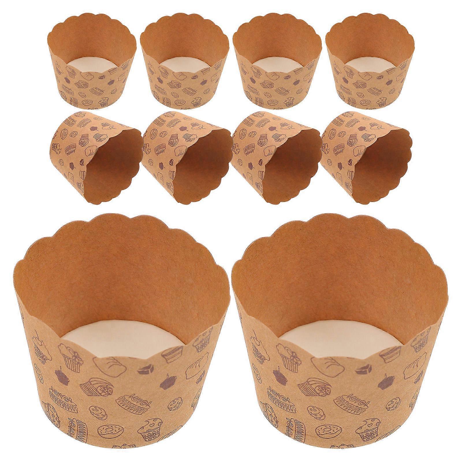 Cake Baking Liners Kraft Paper Cups for Storage 50Pcs Light Brown