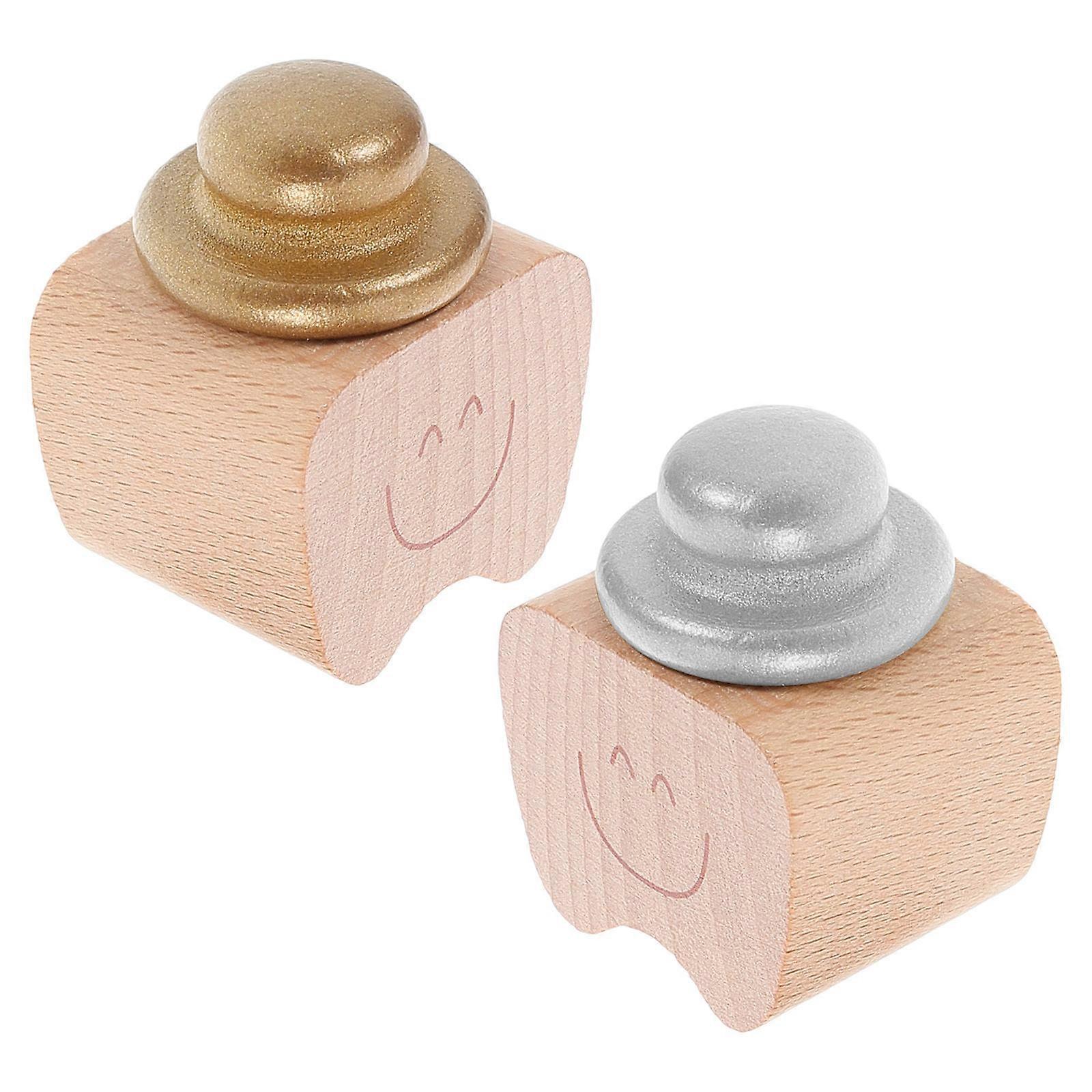 Baby Teeth Box Wooden Storage for Keepsake 2Pcs Assorted Color