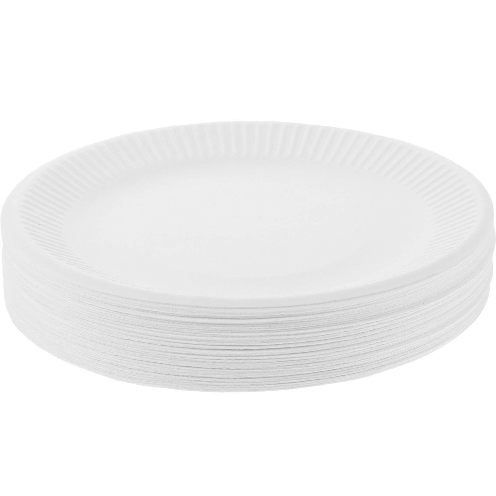 250 Pcs White Paper Square For Party Camping Convenient Serving