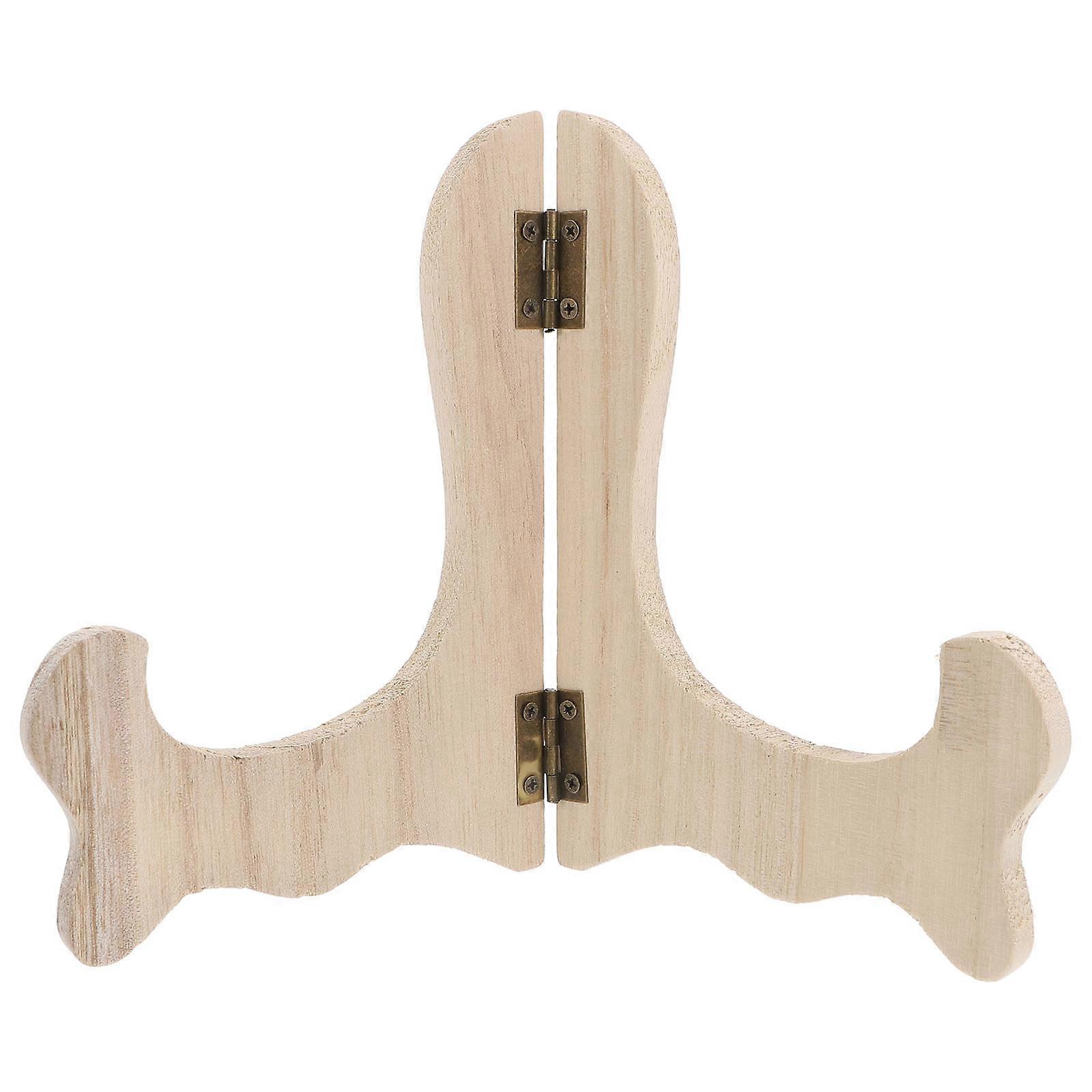 Tea Cake Display Stand Wooden Plate Holder for Display Space Saving