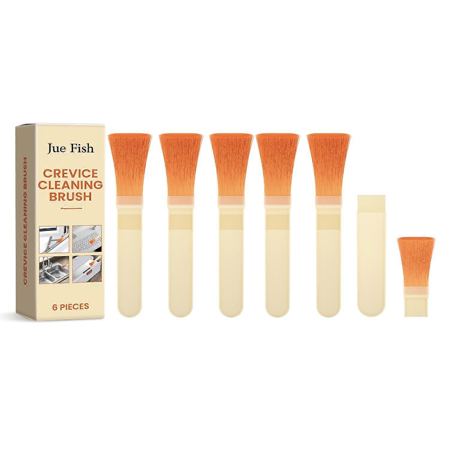 1-6PCS JUE-FISH JU-C09-0084-01 6Pcs Gap Cleaning Brush Set for Crevice / Small Space PP Handle Nylon