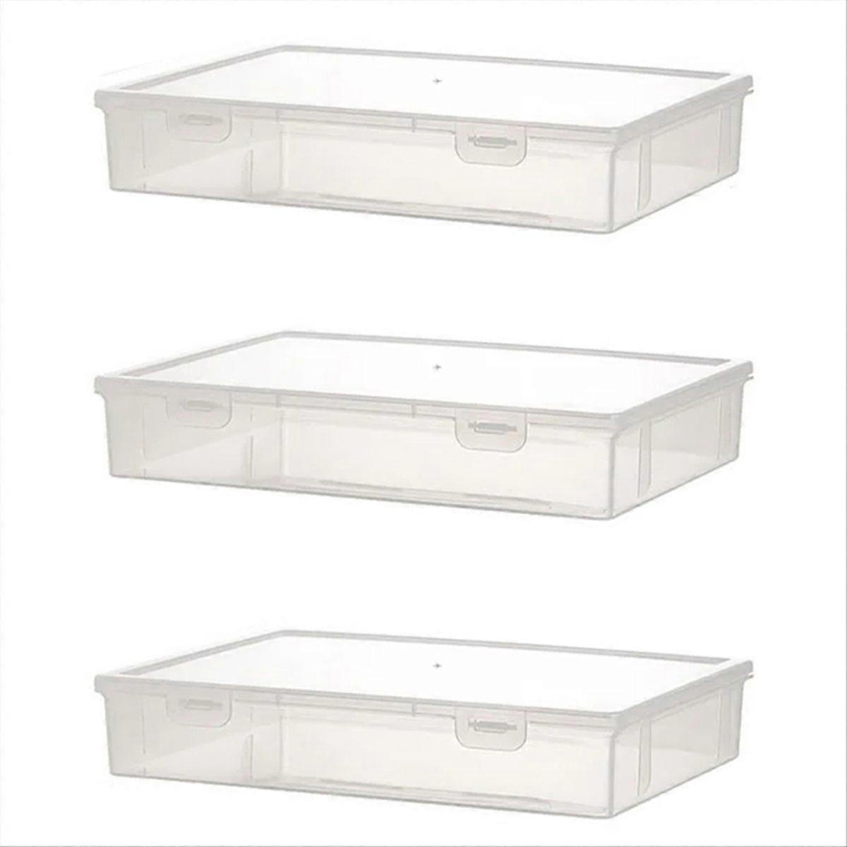 3PCS A4 Size Organiser Book Organiser Office File Box Transparent,M