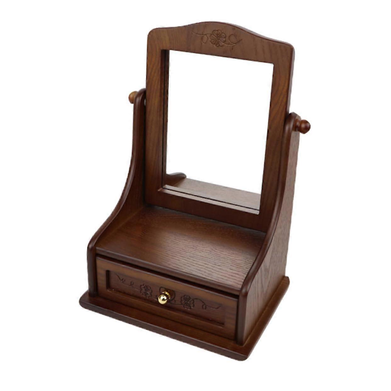 Vintage Vanity Mirror with Adjustable Angle, Clear Reflection, Elegant Tabletop Makeup Mirror