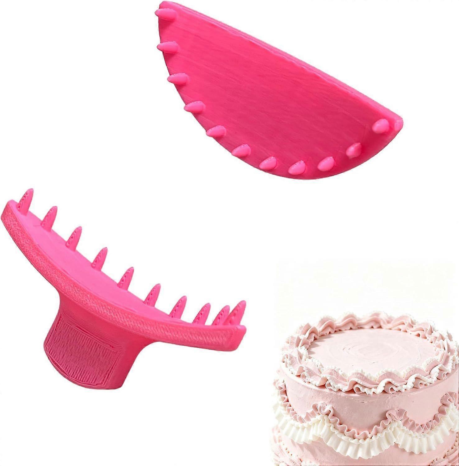 2Pcs Cake Arch Guide Tool, Cake Piping Guide Tool, Ruffle Guide Stencil, Cake Decorating Tools, Cake Ruffle Marker for 6"-10" Cakes