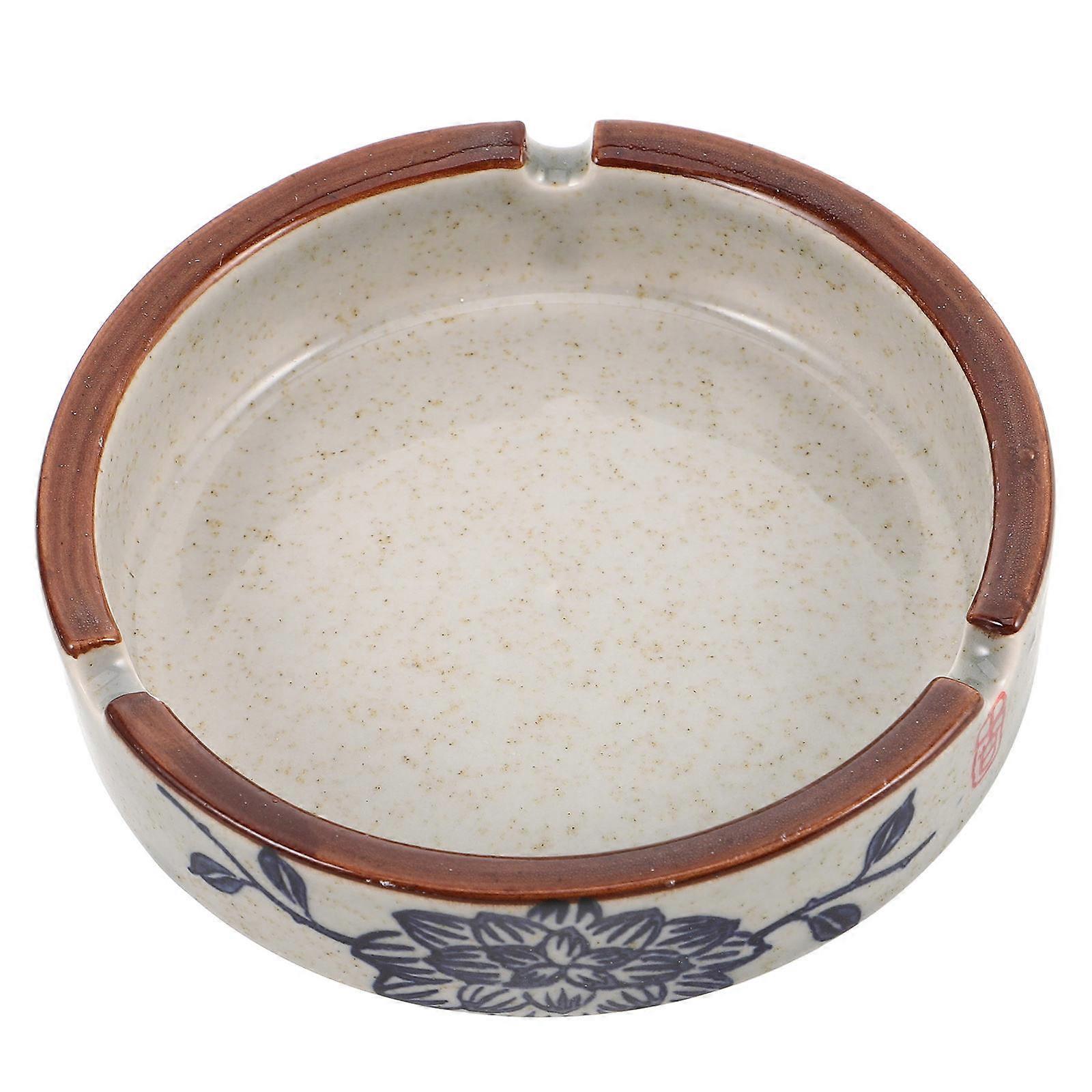 Decorative Ceramic Ashtray for Indoor Use Windproof Ash Holder Large Capacity