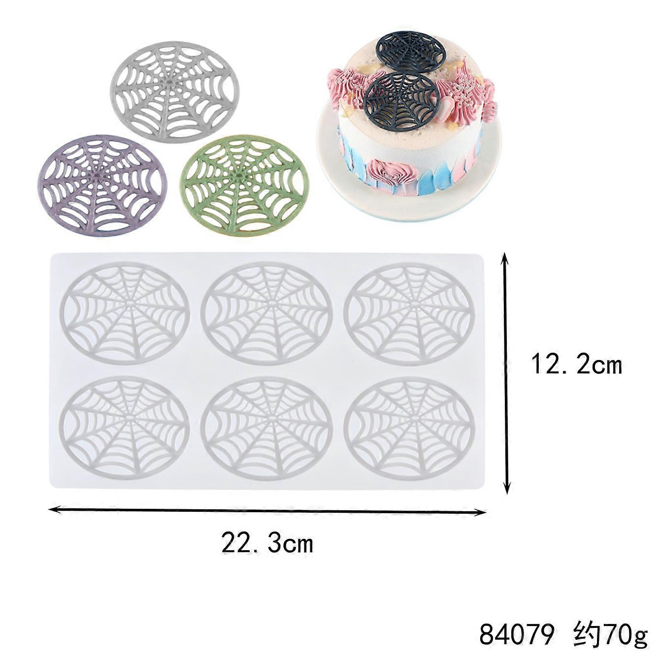 Spiderweb geometric pattern chocolate insert mold DIY fondant cake baking decoration tool silicone mold