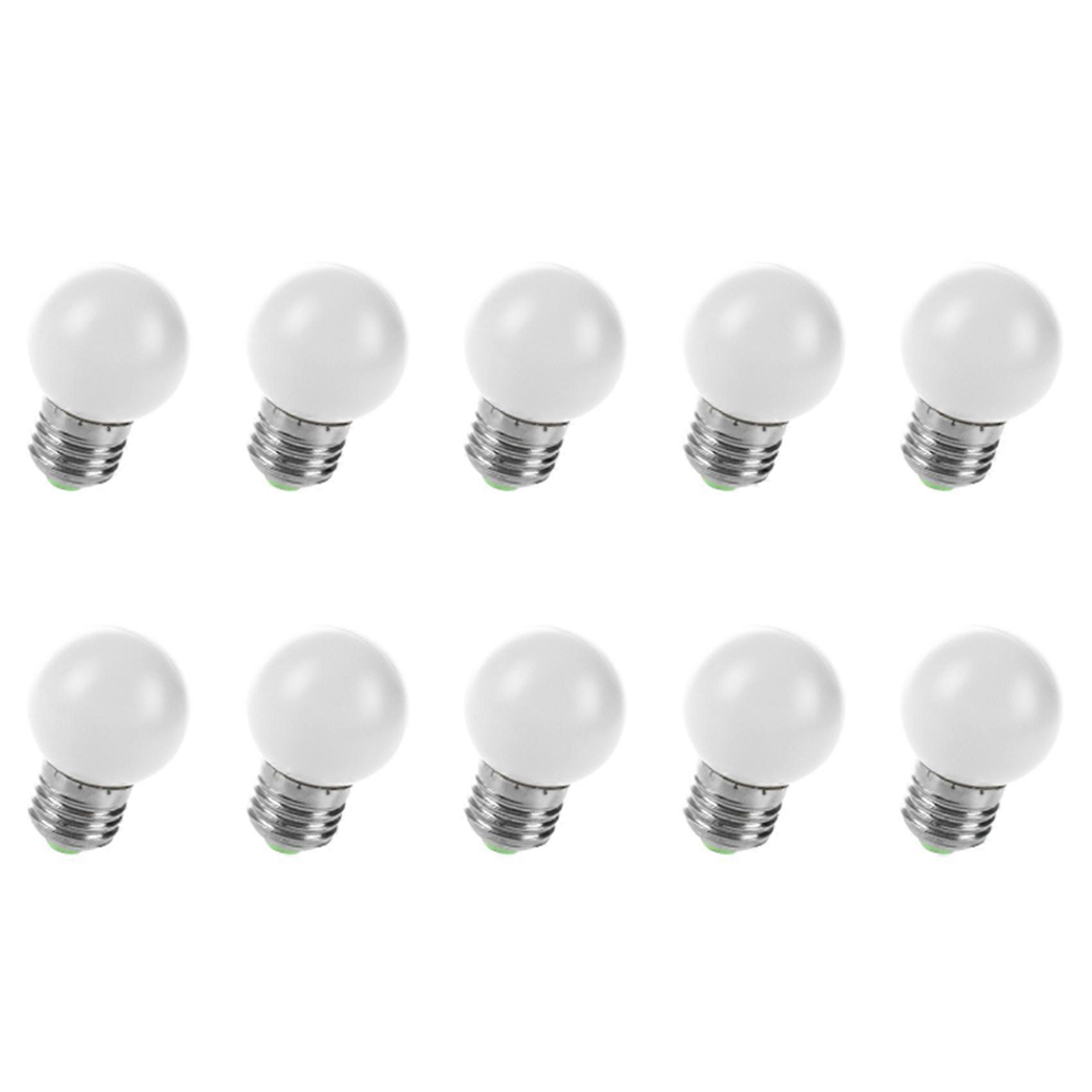 10X E27 LED Light White Bulb Plastic Bulb (0.5W Power, White)