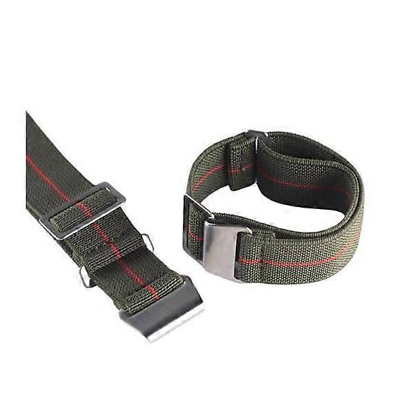 Green and red Marine Nationale watch strap Green 18mm