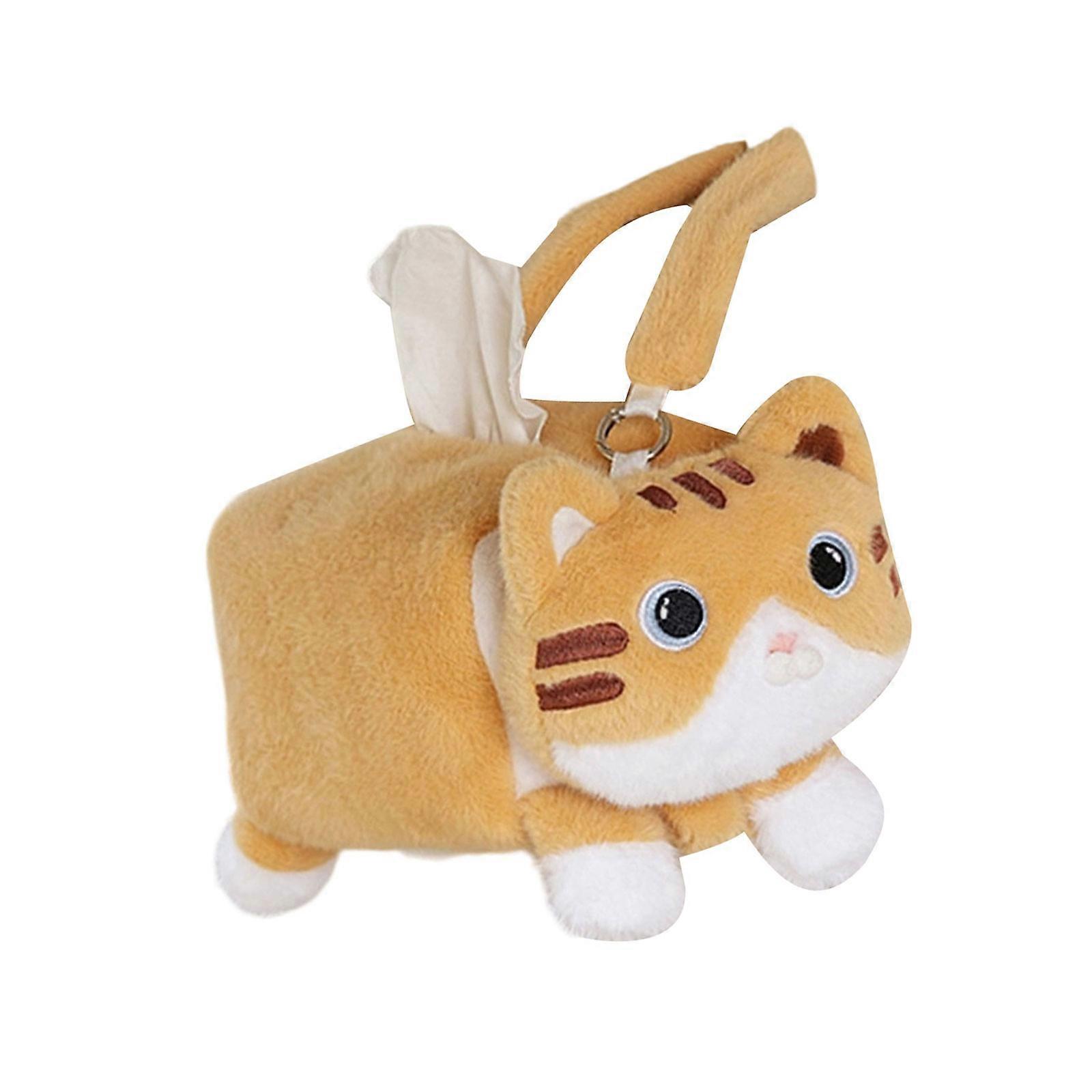 Adorable Plush Tissue Holder for Auto Featuring Hanging Installation Practical Mount for Daily Driving Multicolor