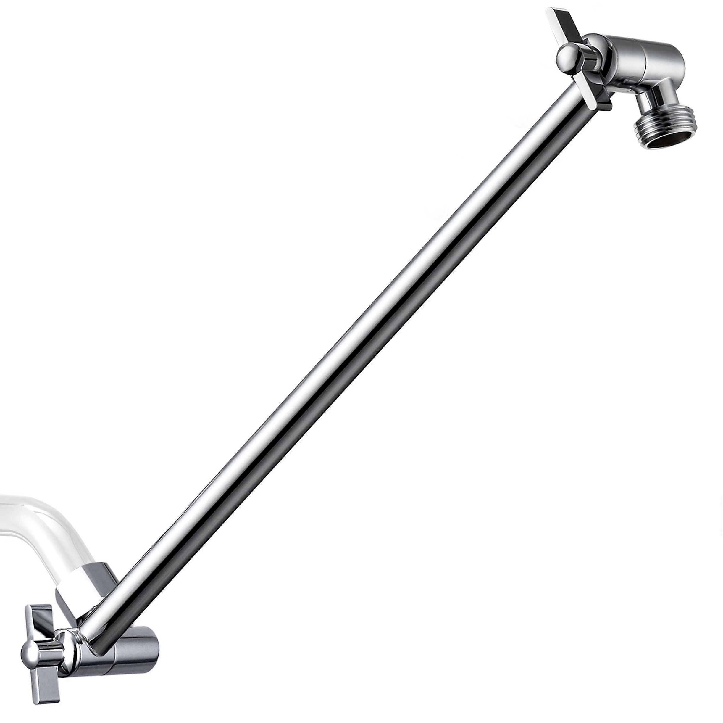13.5 Inch Adjustable Shower Head Extension Arm, Stainless Steel Chrome with Secure Locking Nut