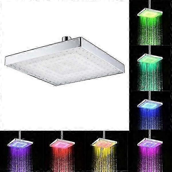 Color-Changing LED Rainfall Shower Head for Bathroom