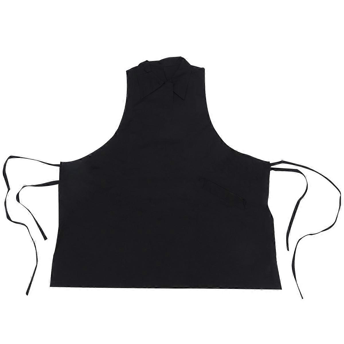 Black Barber Shop Apron Suspender Apron Protective Work Clothes 2Pcs