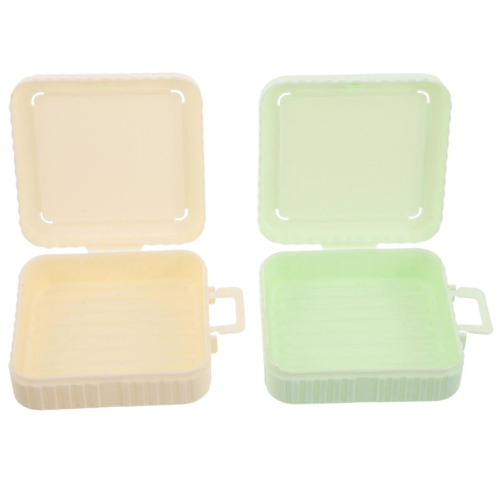 Makeup Powder Puff Case for Storage Use with 2Pcs Portable Square Boxes