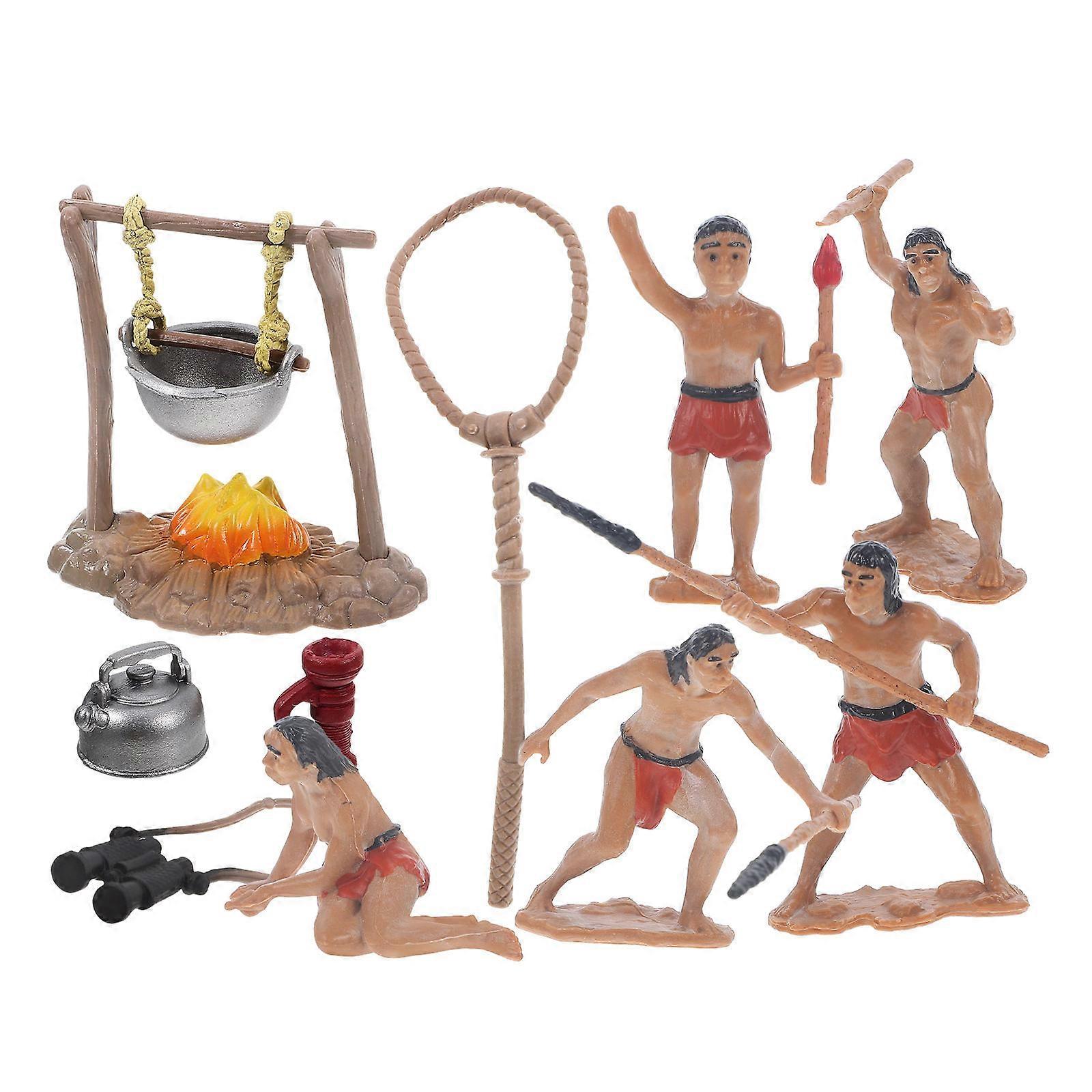 Primitive Men Toy Set for Outdoor Simulation Camping with Assorted Colors 1Set