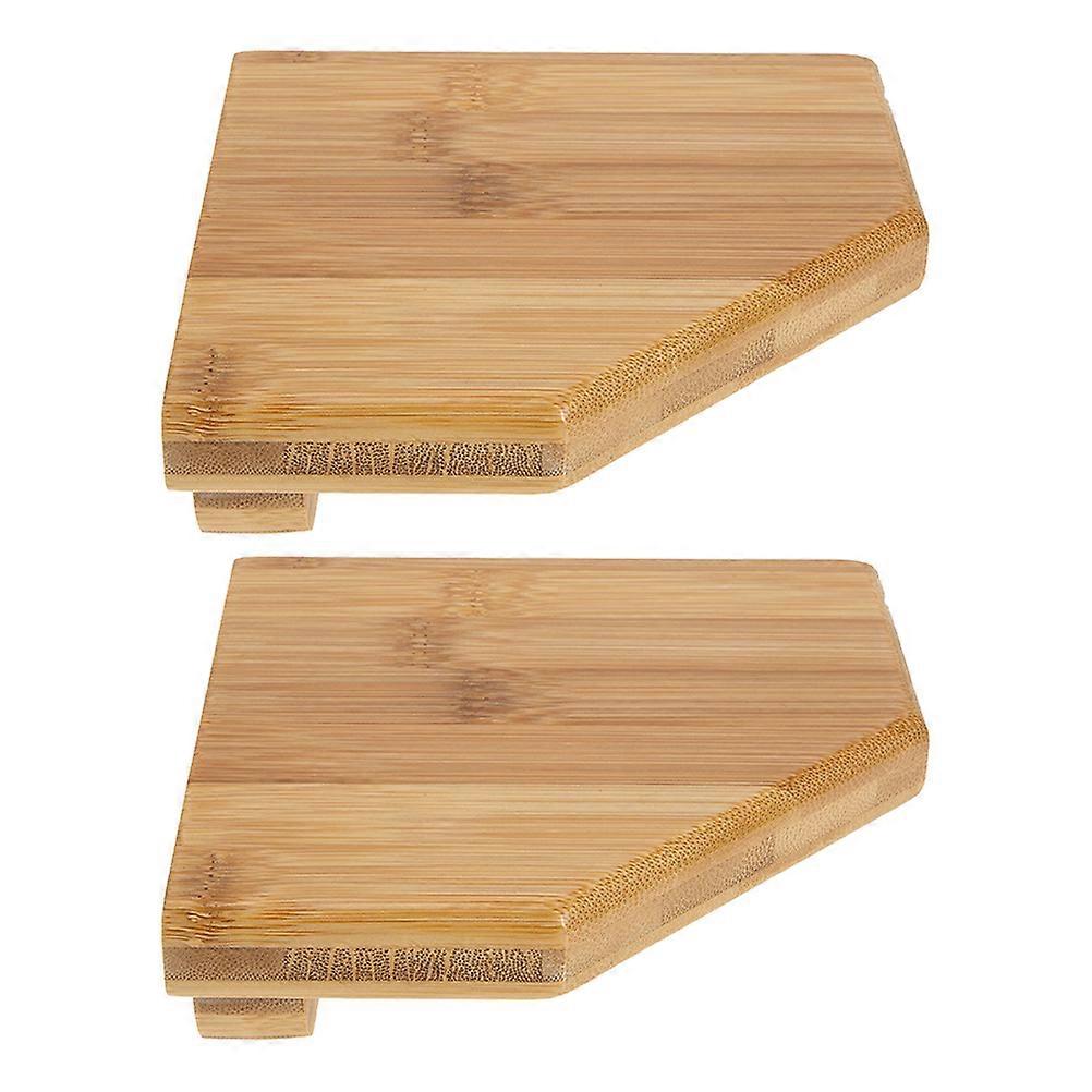 Corner Wall Mount Shelves Bamboo Storage Floating Shelves for Kitchen 2Pcs