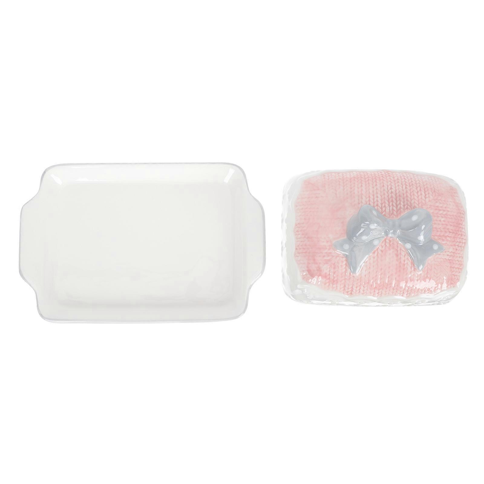 Ceramic Butter Dish for Storing with Lid Assorted Color Plate