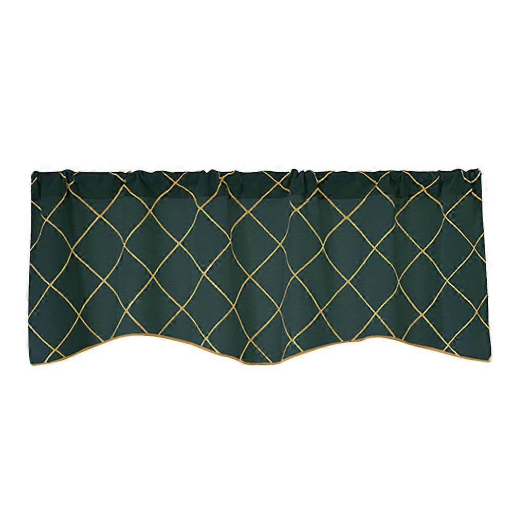 Rustic Vintage Simple Short Curtains Sector Window Dark Green Shading 1Pcs