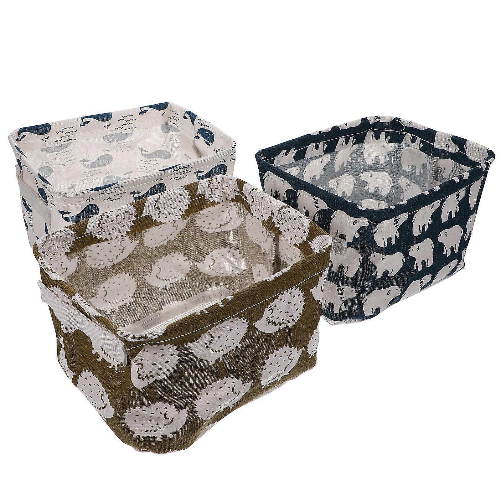 Foldable Storage Basket Fabric Storage Container for Organization 3Pcs