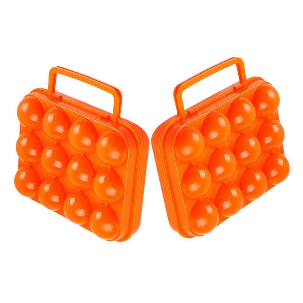 2pcs Egg Storage Container with Handle, Shockproof Camping Egg Holder, Stackable Travel Case