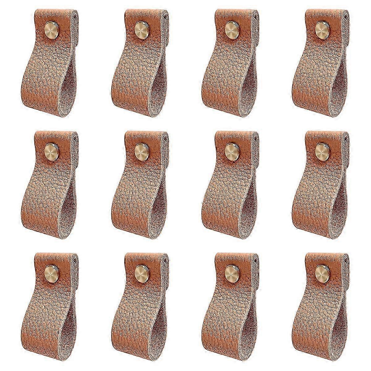 26-27 Leather Knobs for Dresser Drawers, Dresser Pulls 12 Pack, Drawer Pulls and Knobs