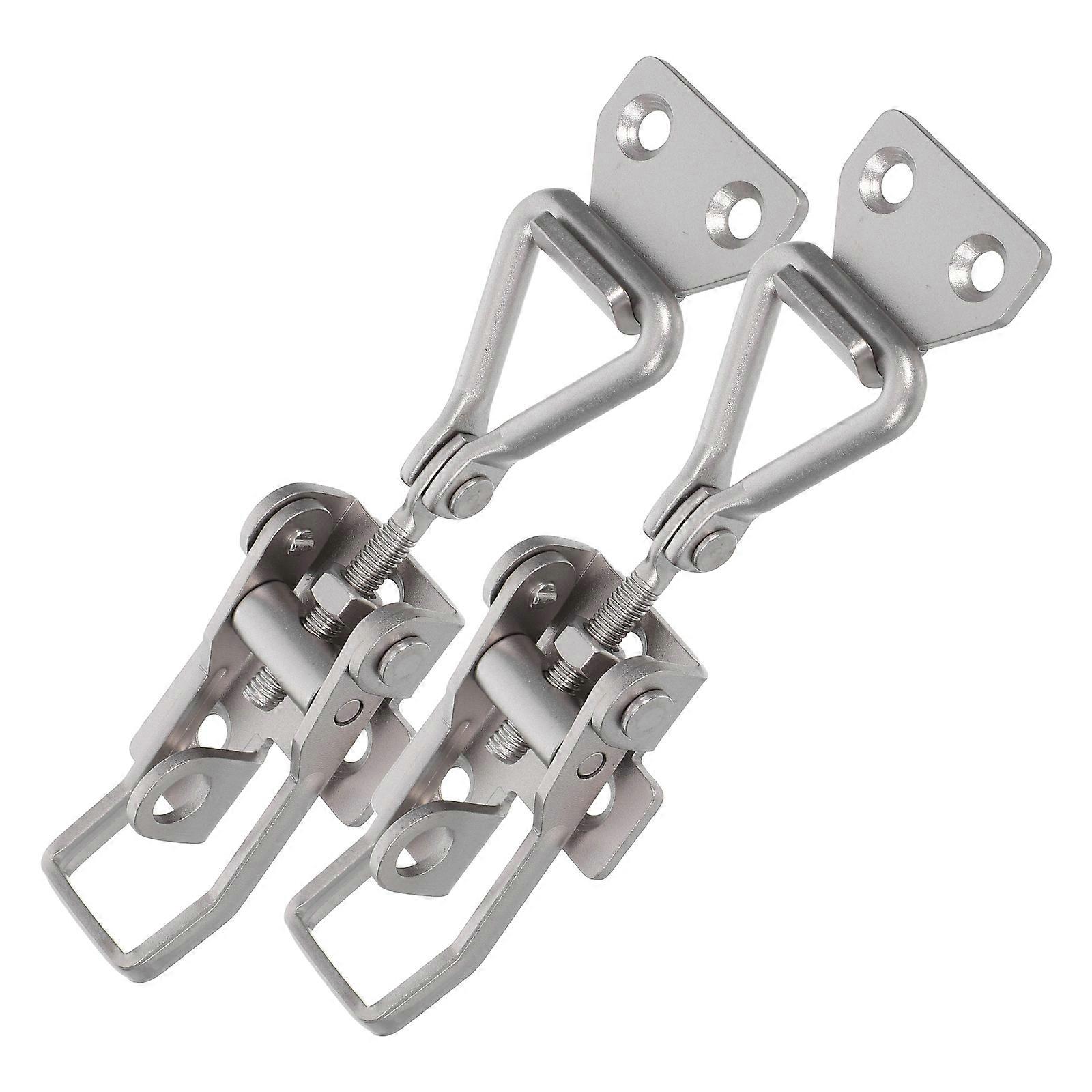 Stainless Steel Adjustable Toggle Clamp Latch for Door Use Quick Release 4.9 Inch Length 2 Pack Silver