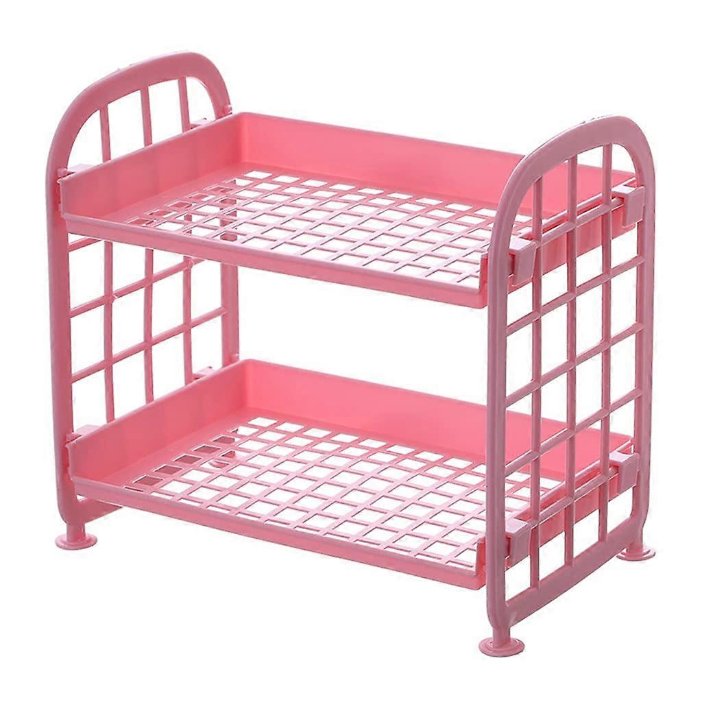 Cosmetic Storage Organizer with Foldable TwoTier Design and Stable Feet for Desktop Makeup