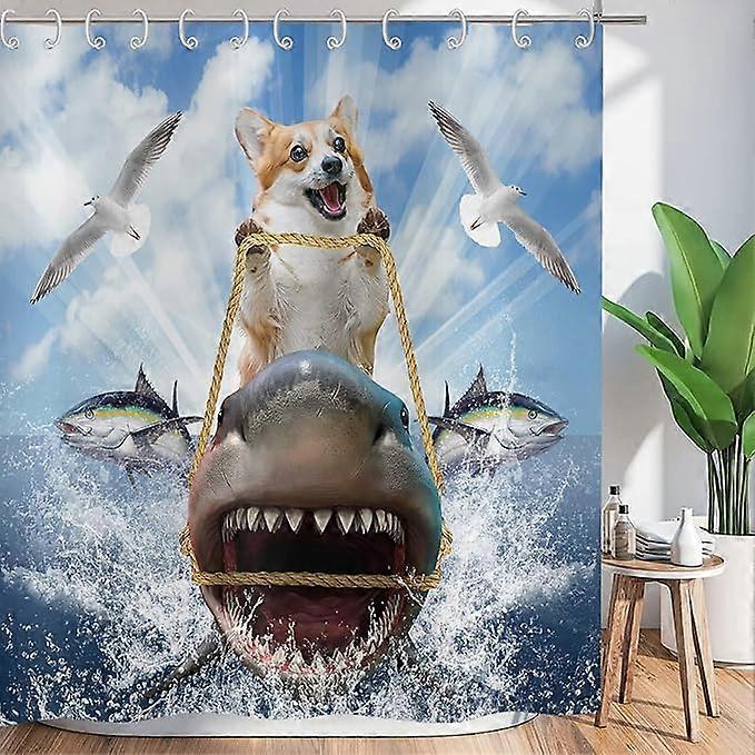 Ocean adventure pattern, waterproof shower curtain with hooks
