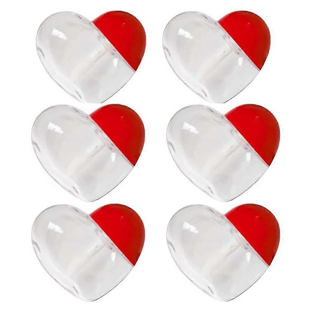 6pcs 5ml HeartShaped Lip Gloss Tubes Refillable Lip Balm Containers with Soft Brush Applicator