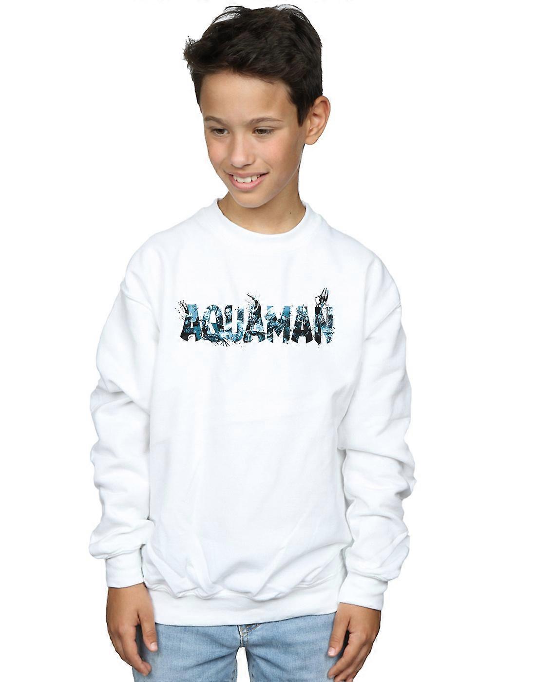 DC Comics Boys Aquaman Text Logo Sweatshirt
