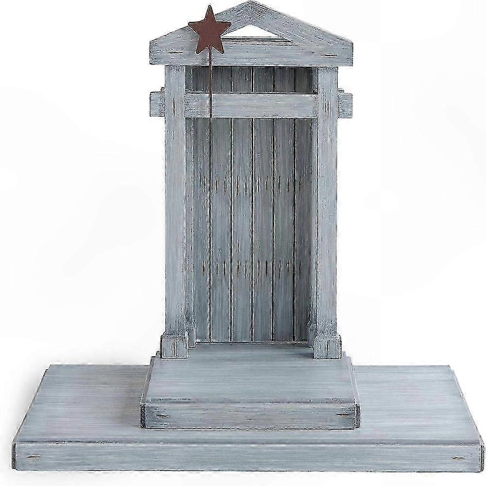 Nativity Scene Figurine with Stable and Display Base