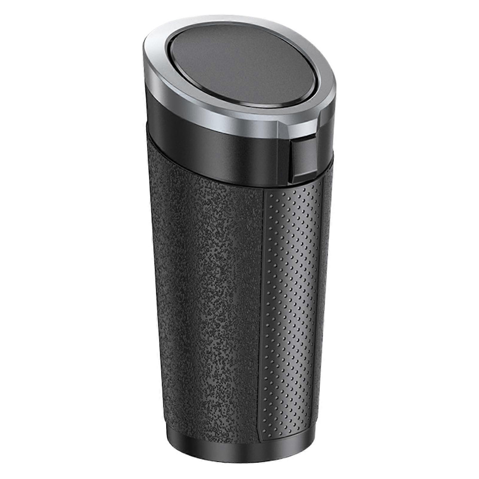 Car Trash Can with Lid, Leakproof Waterproof Garbage Bin, Durable ABS Multipurpose Silver