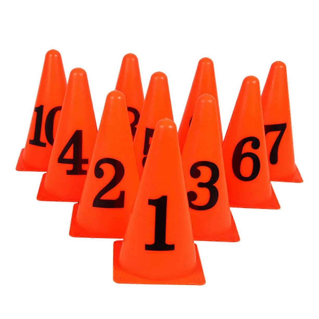10 Pcs Soccer Training Cones with Bright Number Marking for MultiSport Field Practice