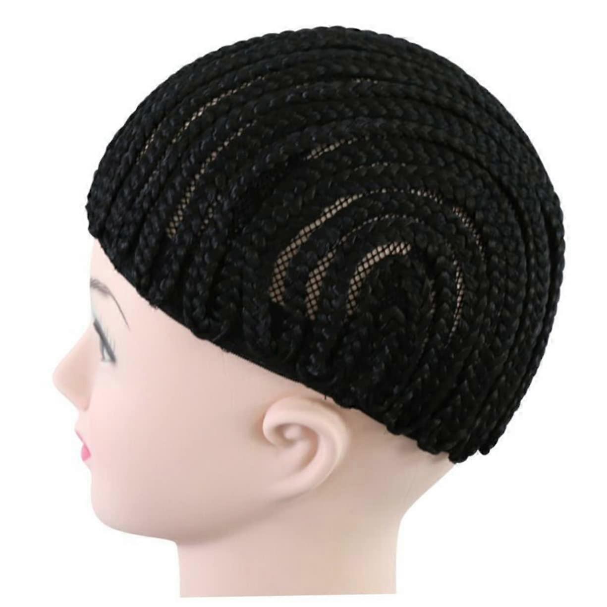 Black Stretchable Cornrow Wig Making Cap with Secure Fit and Breathable Fabric for Crochet