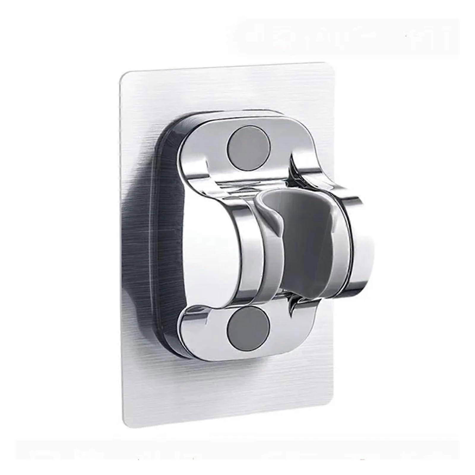 Shower Head Holder Silver Wall Mounted Adjustable Bracket Universal No Drill for Bathroom