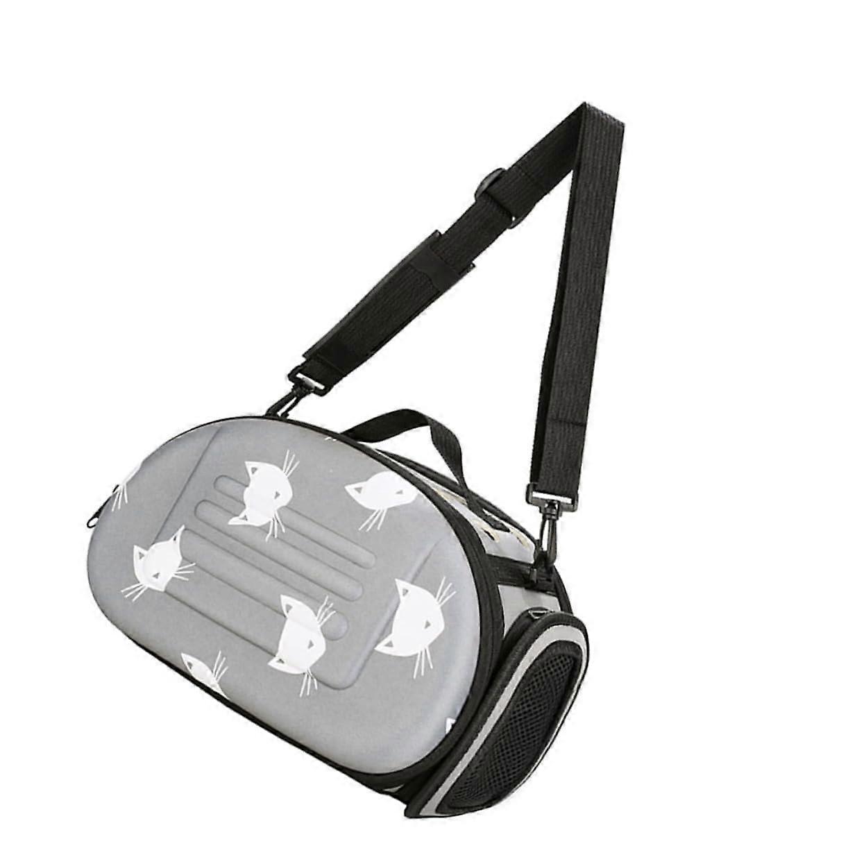 Breathable Cat Carrier Backpack for Travel with Foldable Design and Comfortable Shoulder Strap, Grey