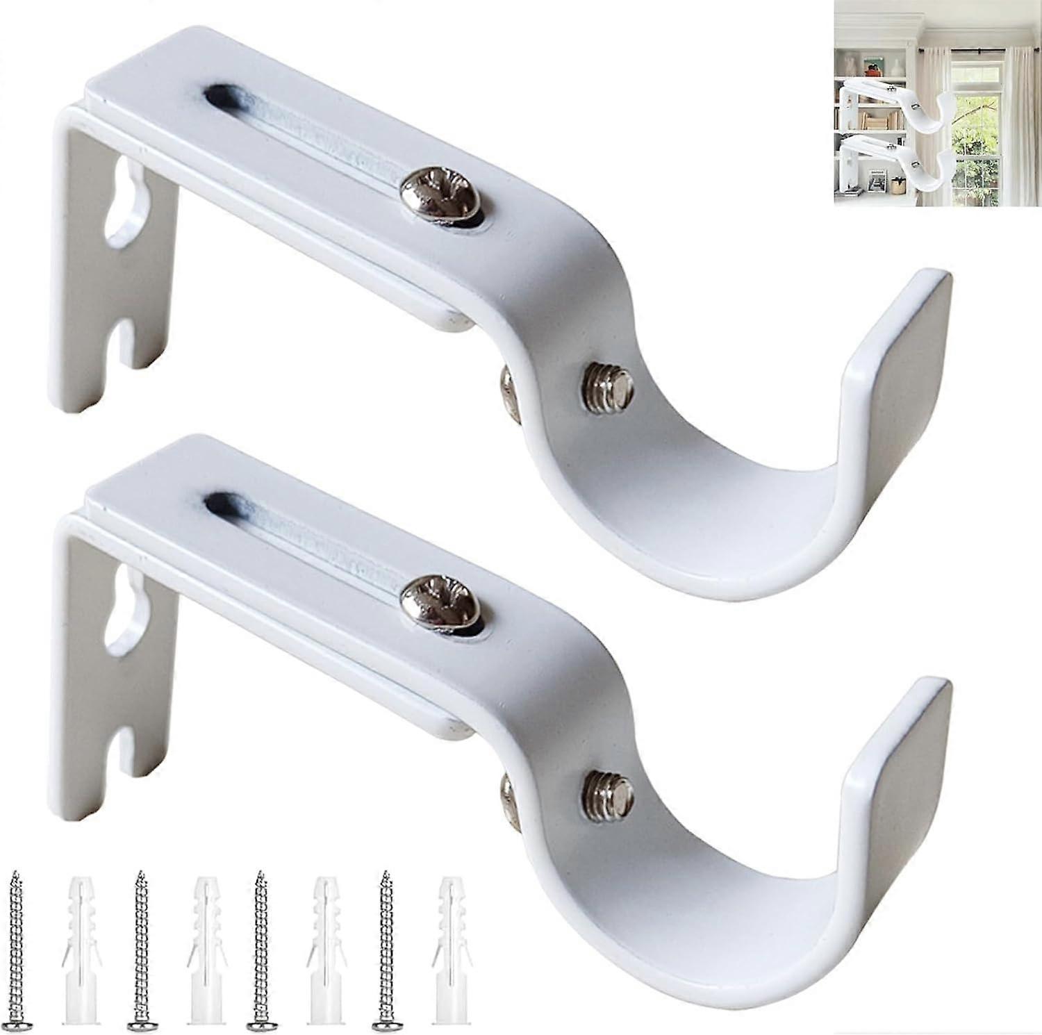 2-Piece Adjustable Metal Curtain Rod Brackets
