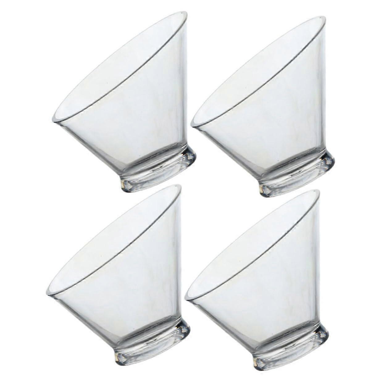 4Pcs Clear Salad Bowls Stackable Plastic Serving Bowls for Parties Snacks Vegetables and Home Use