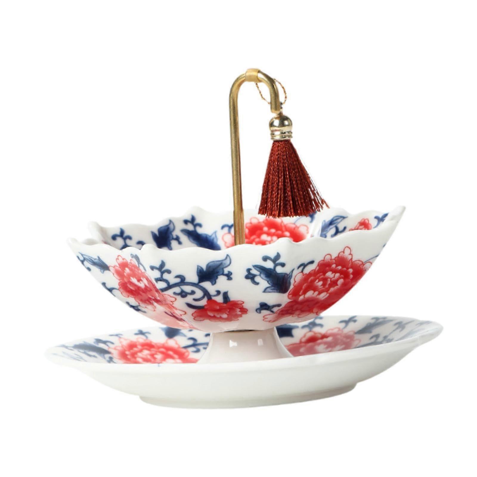 Ceramic Tea Infuser with Fine Mesh Strainer, Creative Umbrella Design for Chinese Tea Ceremony