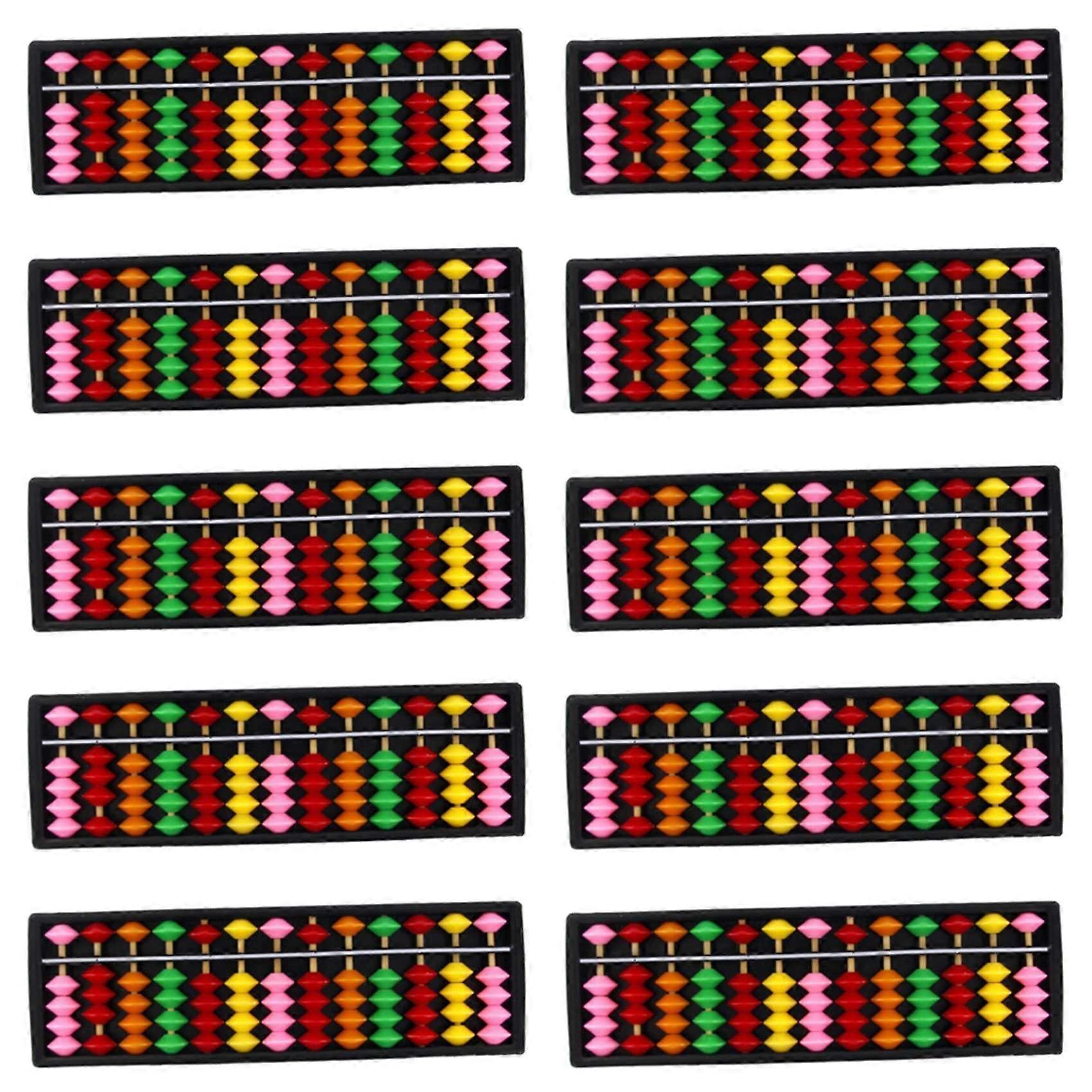 10X Portable Plastic Abacus Arithmetic Abacus Calculation Tool