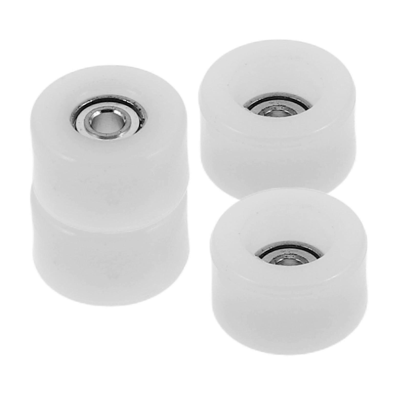 4pcs Finger Skateboard Wheels with Speed Bearings for Replacement and Precision Performance White