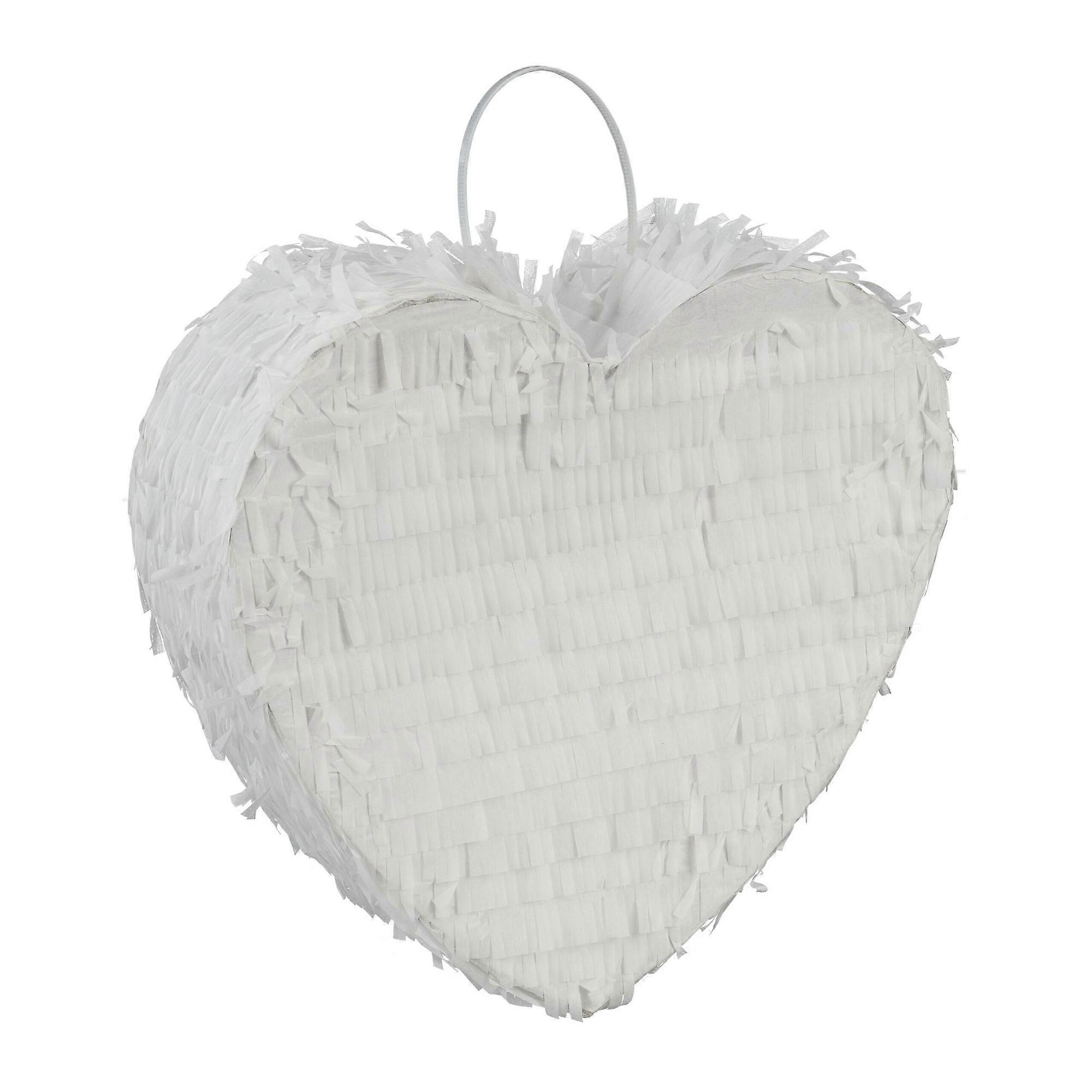 Witte hartvormige piñata
