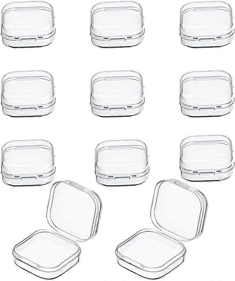 Clear Plastic Storage Box Set with Hinged Lid, Durable Small Item Organizer for Craft Beads