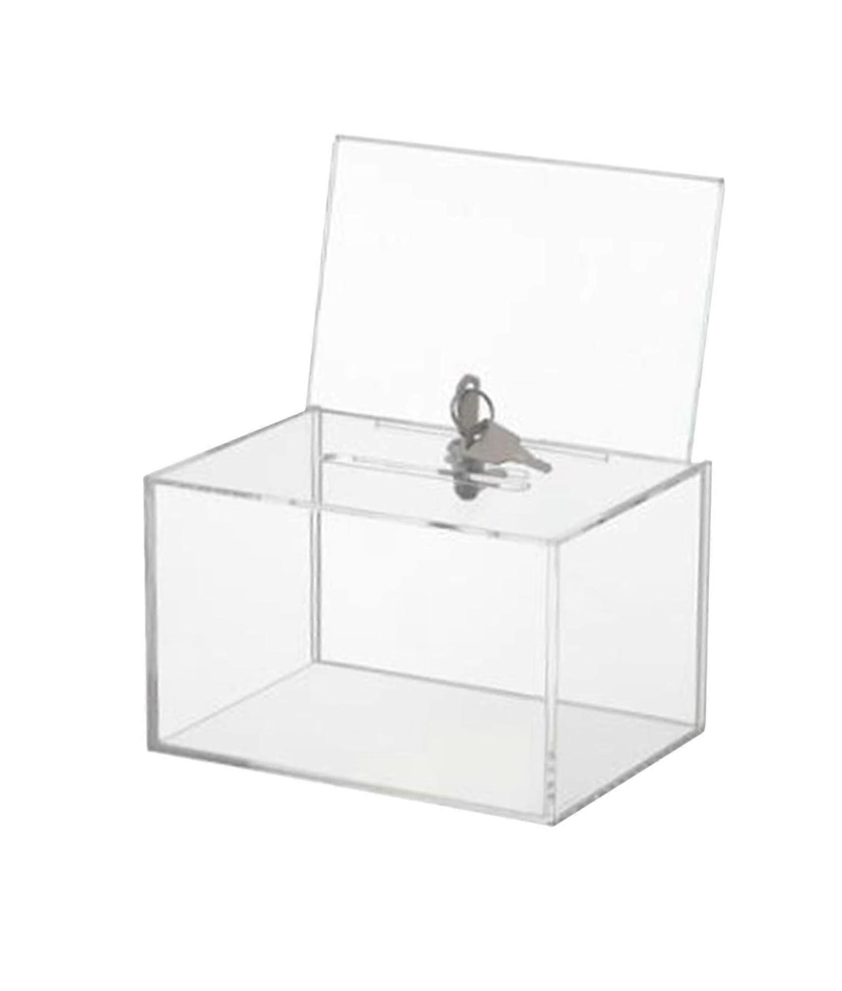 Wall Mount Mailbox with Lock Clear Acrylic Donation and Suggestion Box for Secure Wall Storage