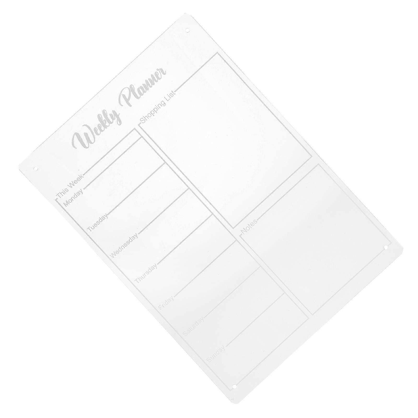 Acrylic Dry Erase Board for Weekly Scheduling 1 Piece