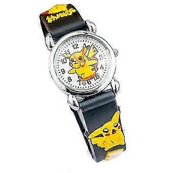 Pikachu Reloj Niños Niños Niñas Reloj Regalo de Cumpleaños negro