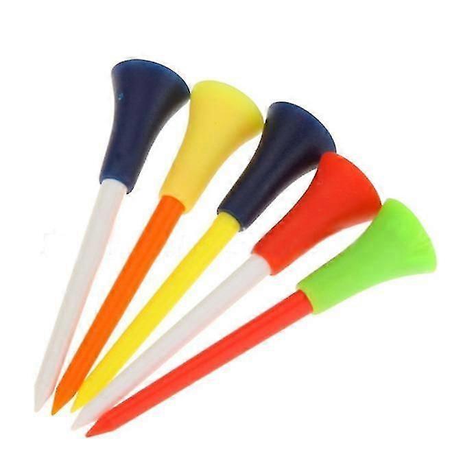 30pc Multi Color Plastic Golf Tees with Durable Rubber Cushion Top