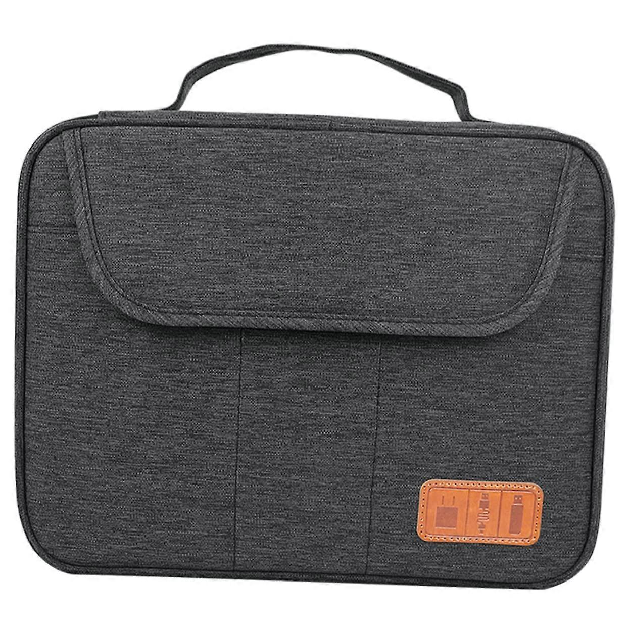 Travel Cable Organizer Bag with Double Layer Design, Large Capacity Electronics Accessories Case, Grey