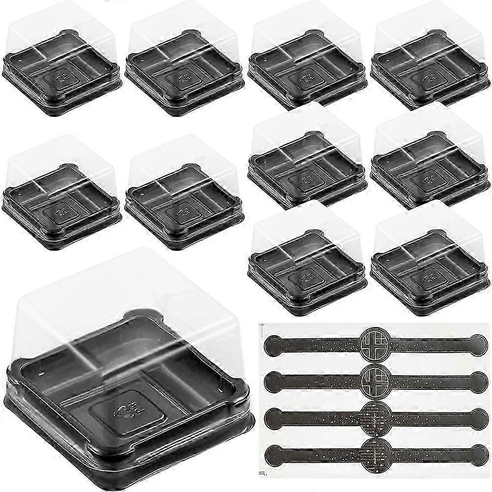 50 Black PET Cake Boxes for Storage